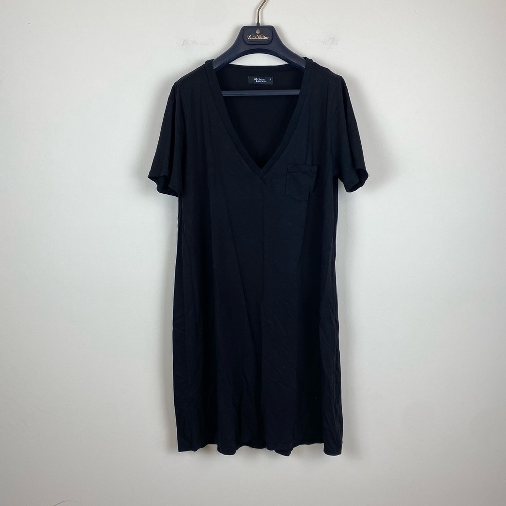 Michael Lauren Short Sleeve V-Neck T-Shirt Dress